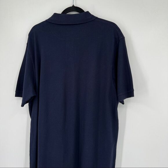 Pendleton Navy Cotton Button Collared Knit Side Slit Short Sleeves Casua… - Picture 6 of 8